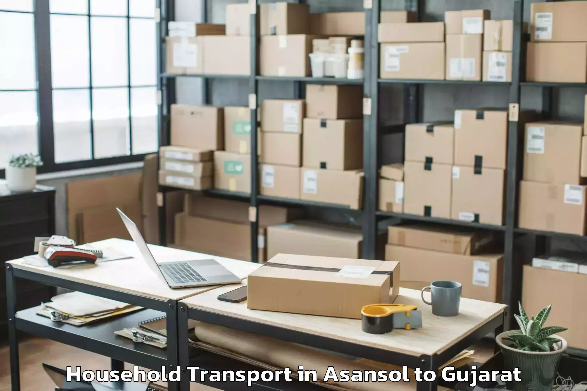 Book Asansol to Dhasa Household Transport Online